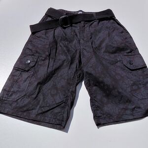 CARBON Black & Gray Men's  Cargo Shorts With Belt Size 30
